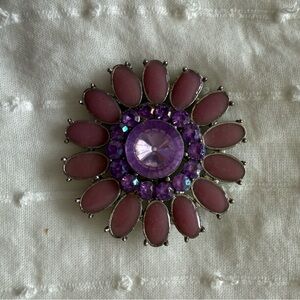 Elegant Purple and Pink Floral Brooch